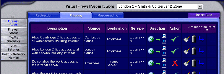 Firewall Rule Control Panel